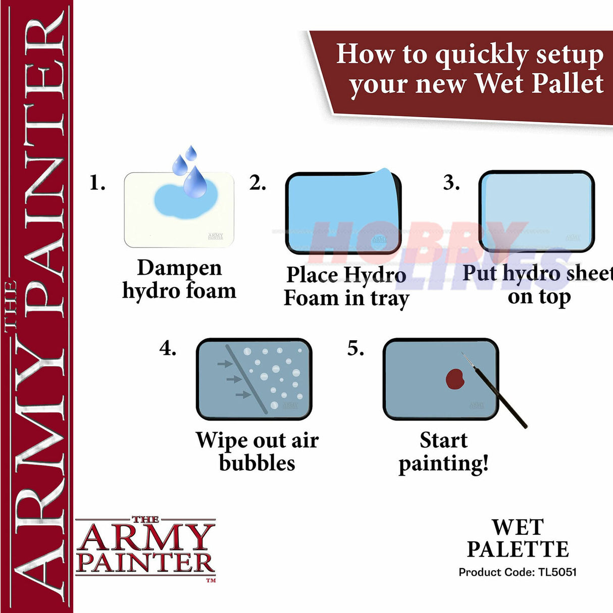 WET PALLETTE superior quality Custom Designed  ARMY PAINTER TL5051P