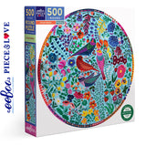 Four Birds 500 pc Round Puzzle | eeBoo | PZFBRD