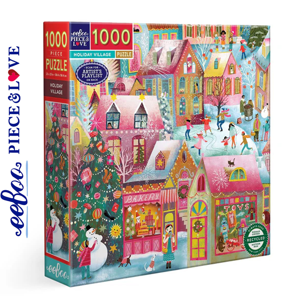 *DAMAGED BOX* - Holiday Village - 1000pc Puzzle | eeBoo | PZTHYV