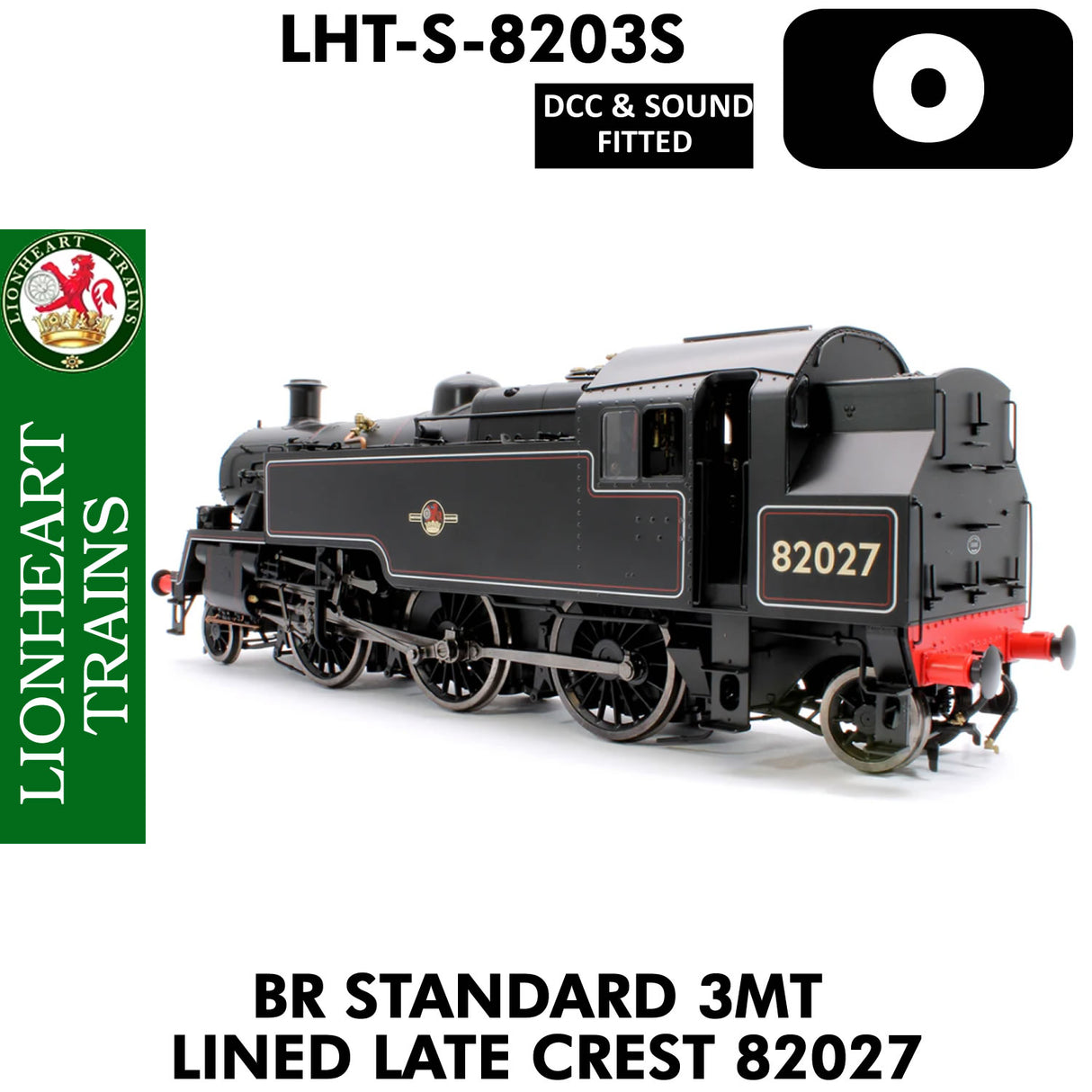 Lionheart Trains - BR 3MT LINED LATE CREST 82027  DCC&Sound 1:43.5 OO | Dapol | LHT-S-8203S