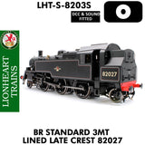 Lionheart Trains - BR 3MT LINED LATE CREST 82027  DCC&Sound 1:43.5 OO | Dapol | LHT-S-8203S