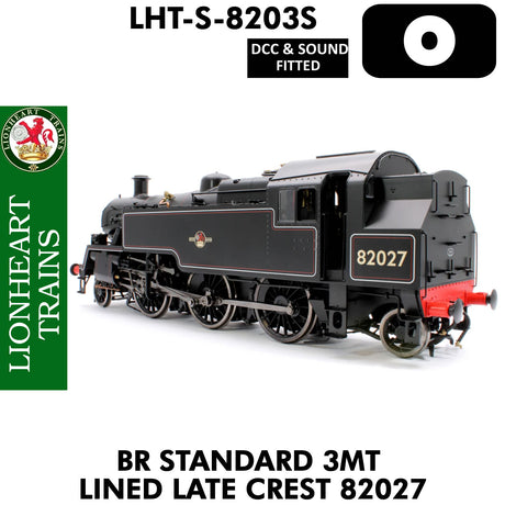 Lionheart Trains - BR 3MT LINED LATE CREST 82027  DCC&Sound 1:43.5 OO | Dapol | LHT-S-8203S