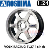 VOLK RACING TE37 16inch 1:24 WHEELS & TYRES Set of 4 AOSHIMA Tuned Parts 05250