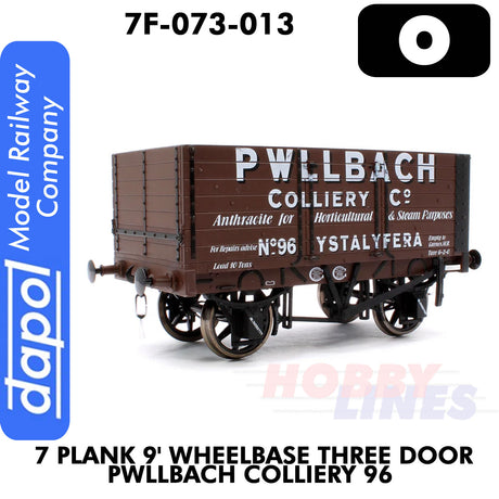 7 Plank 9' Wagon Three Door Pwllbach Colliery 96  | Dapol | 7F-073-013