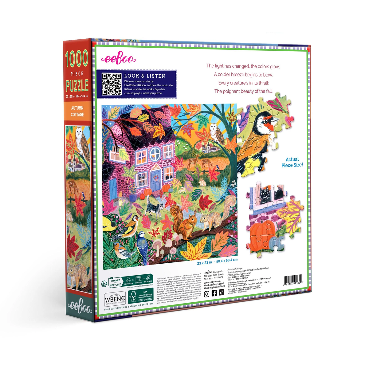 Autumn Cottage - 1000pc Puzzle | eeBoo | PZT829