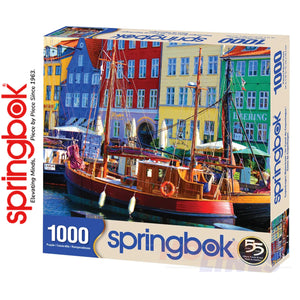 COPENHAGEN WATERFRONT 1000 piece SPRINGBOK Jigsaw Puzzle Random Cut Super Deluxe