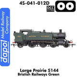 LARGE PRAIRIE 5144 BR Green DCC Fitted Steam Locomotive |  Dapol | 4S-041-012D