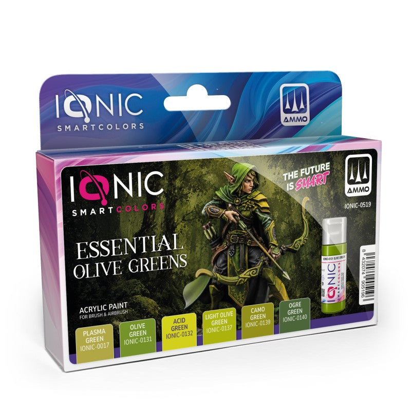 Acrylic Paint Set - Essential Olive Greens Set - 6 x 20ml | IONIC | IONIC0519