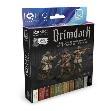 Acrylic Paint Set - Grimdark – The Cruciform Order of St George Uniforms - 12 x 20ml | IONIC | IONIC0470