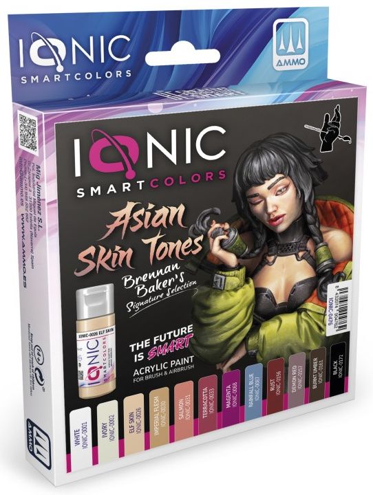 Acrylic Paint Set - Asian Skin Tones - Brennan Baker's Signature Selection - 12 x 20ml | IONIC | IONIC0476