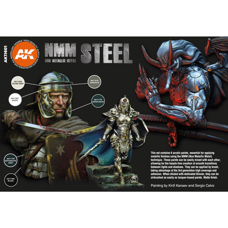 Non Metallic Metal Steel - 3G Acrylic Paint x 6  | AK interactive | AK11601