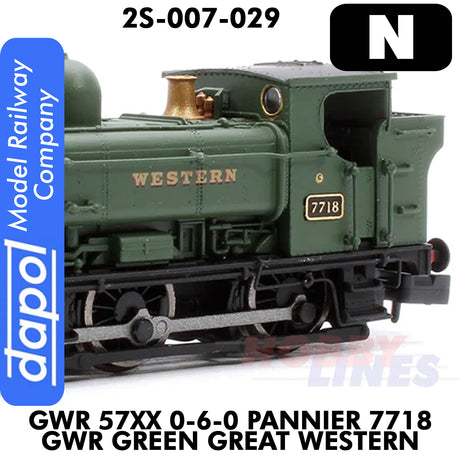 Great Western Railway - 57XX 0-6-0 Pannier 7718 Green Great Western - DCC Ready |  Dapol | 2S-007-029