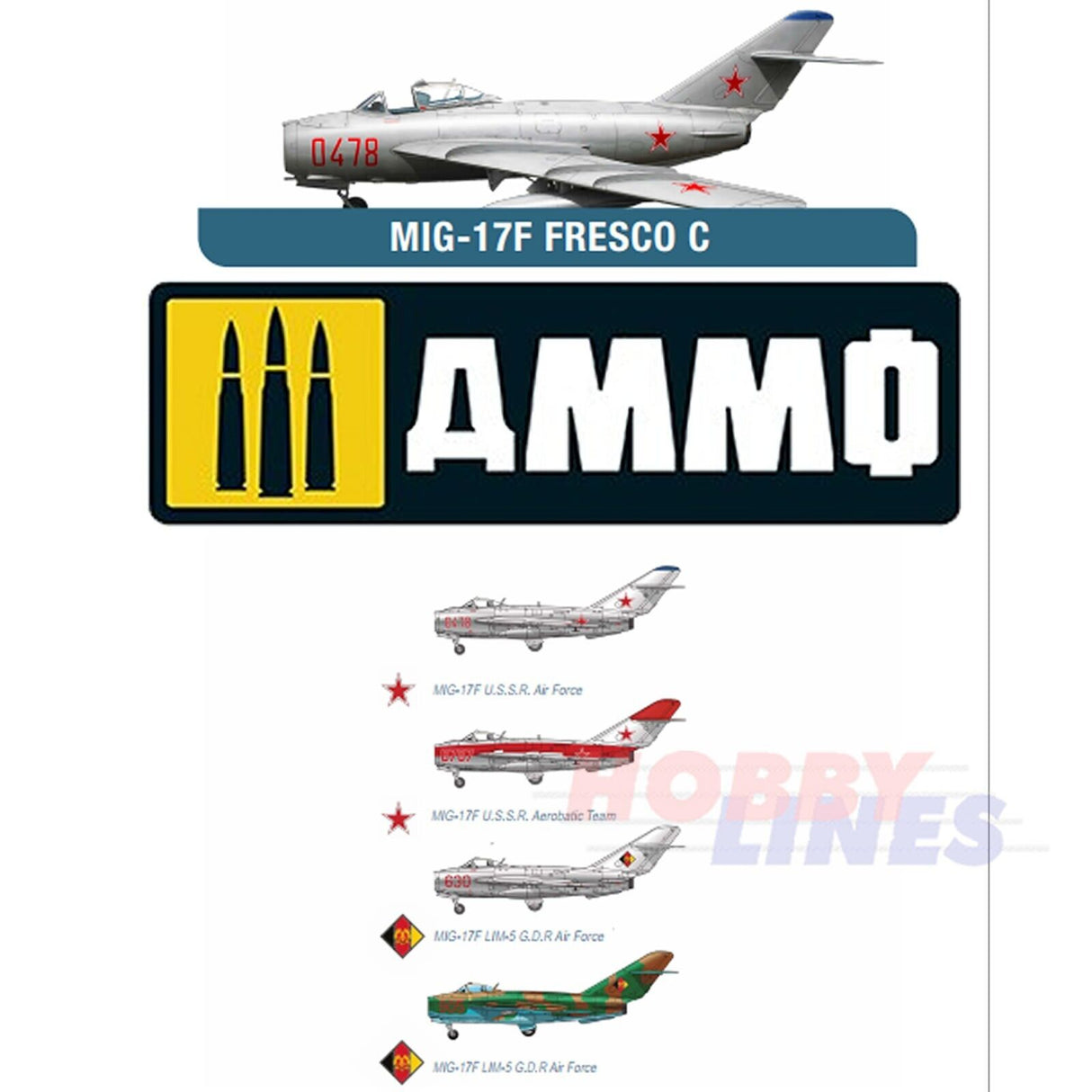 MIG-17F Fresco C USSR East Germany LIM-5 Cold War kit Ammo by Mig Jiminez MIG8508