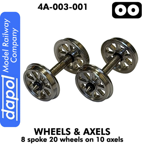 Wheels & Axels - 8 Spoke - 20 wheels on 10 axels  | Dapol | 4A-003-001
