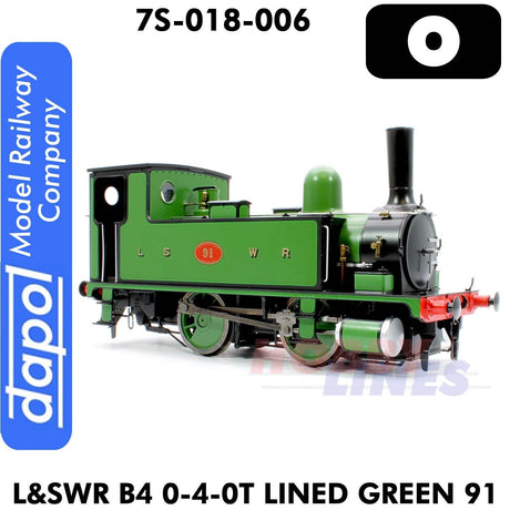 L&SWR B4 0-4-0T Lined Green 91 | Dapol | 7S-018-006
