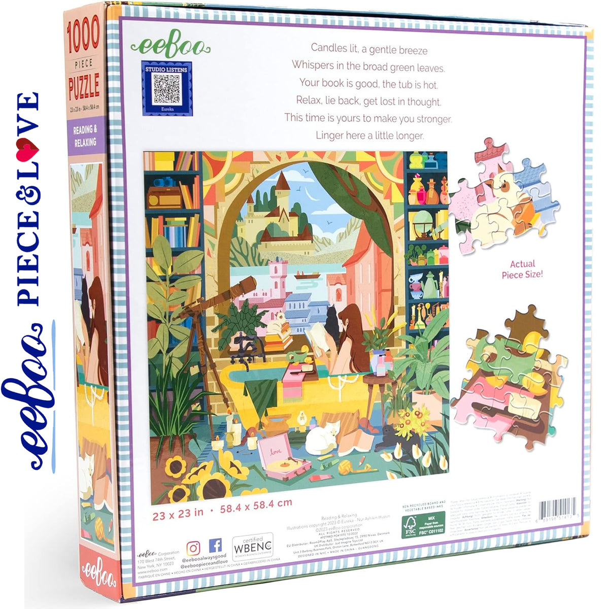 Reading and Relaxing - 1000pc Puzzle | eeBoo | PZTRRD