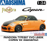 PANDORA TYPE887 EVO? L880K COPEN '02 DAIHATSU 1:24 scale model kit Aoshima 05898