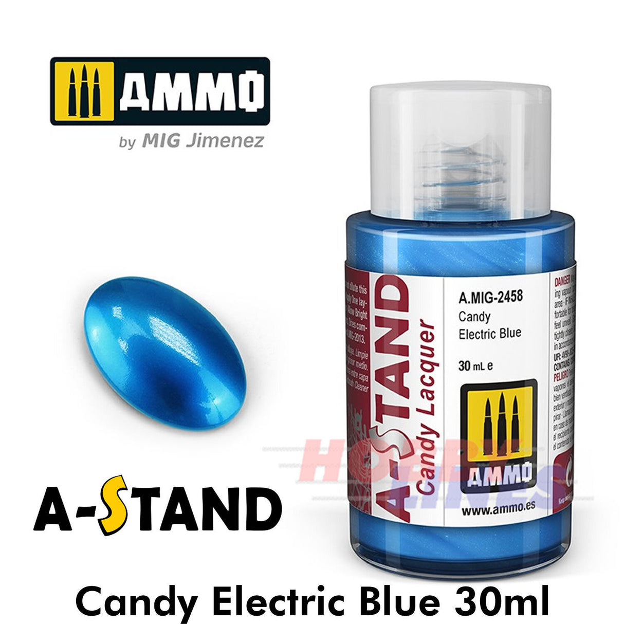 A-Stand - Candy Electric Blue - 30ml Bottle | Ammo by Mig Jimenez | MIG2458