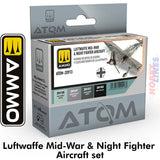 ATOM Lutwaffe Mid-War & Night Fighter - 4 x 20ml Bottles Acrylic Paint | Ammo by Mig Jimenez | ATOM20913