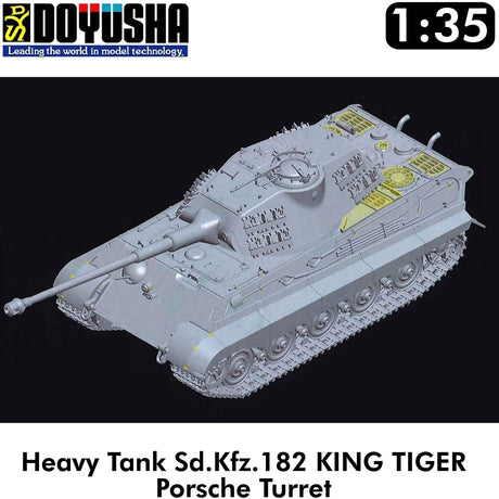 KING TIGER Sd.Kfz.182 PORSCHE TURRET German Tank WWII 1:35 kit DOYUSHA DOY35KT1