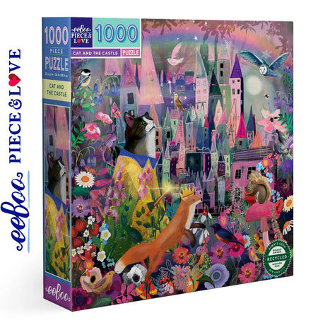 eeBoo CAT AND THE CASTLE 1000 pc Square Jigsaw Puzzle Super Deluxe PZTCAC