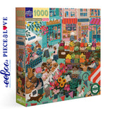 eeBoo ENGLISH GREEN MARKET 1000 pc Square Jigsaw Puzzle Super Deluxe PZTEGM