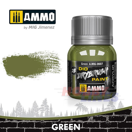DIO Drybrush Paint - Green 40ml | Ammo by Mig Jimenez | MIG0607