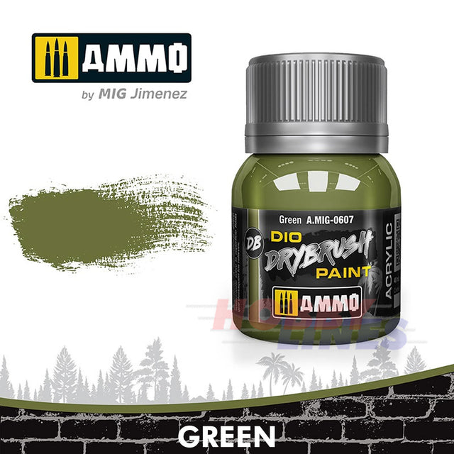 DIO Drybrush Paint - Green 40ml | Ammo by Mig Jimenez | MIG0607