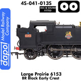 LARGE PRAIRIE 6153 BR Black Early Crest DCC & Sound Steam Locomotive |  Dapol |  4S-041-013S