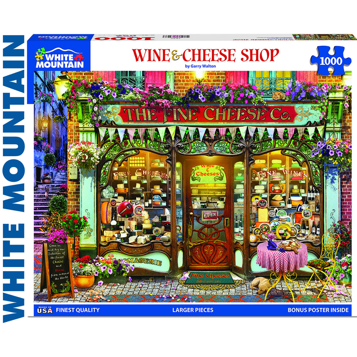 WINE & CHEESE SHOP 1000 pc super deluxe Jigsaw Puzzle WHITE MOUNTAIN 1830