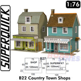 COUNTRY TOWN SHOPS x  2 B22 SuperQuick 1:72 OO HO Railways Building Series B