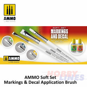 Ammo DECAL APPLICATION BRUSH Range Markings Soft Set Sizes 1, 2 & 3 Mig Jimenez
