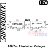 2 ELIZABETHAN COTTAGES 1:72 OO HO Gauge Railway Building Series B B28 SuperQuick