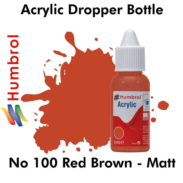Acrylic Dropper - No 100 Red Brown - Matt | Humbrol | DB0100