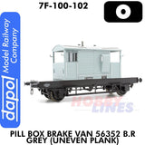 Pill Box Brake Van 56352 B.R Grey Uneven Plank | Dapol | 7F-100-102