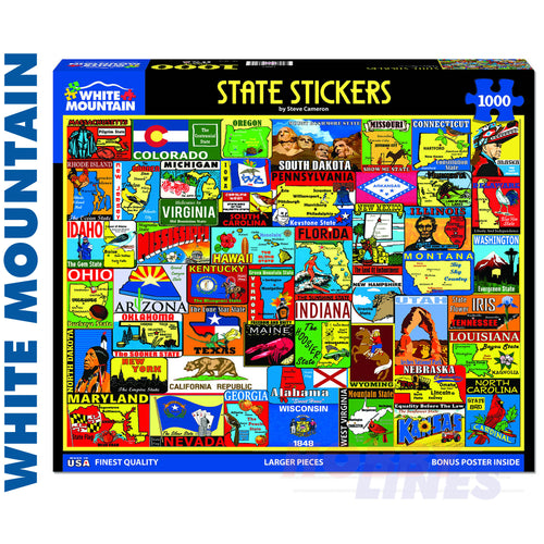State Stickers 1000 Piece jigsaw puzzle 1661