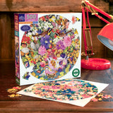 Autumn Bouquet 500 pc Round Puzzle | eeBoo |  PZF111
