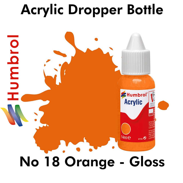 Acrylic Dropper - No 18 Orange - Gloss | Humbrol | DB0018