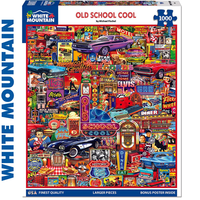 Old School Cool - 1000pc Jigsaw Puzzle | White Mountain | 2080pz