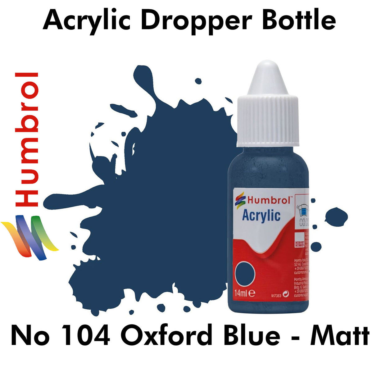 Acrylic Dropper - No 104 Oxford Blue - Matt | Humbrol | DB0104