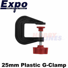 Load image into Gallery viewer, PLASTIC G-CLAMPS 3 sizes 25/50/75mm precise soft grip Expo Tools 71070
