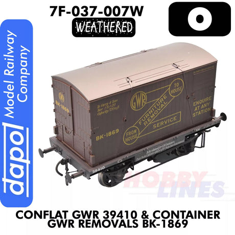 Conflat GWR 39410 & Container GWR Removals BK-1869 - Wagon | Dapol |7F-037-007W