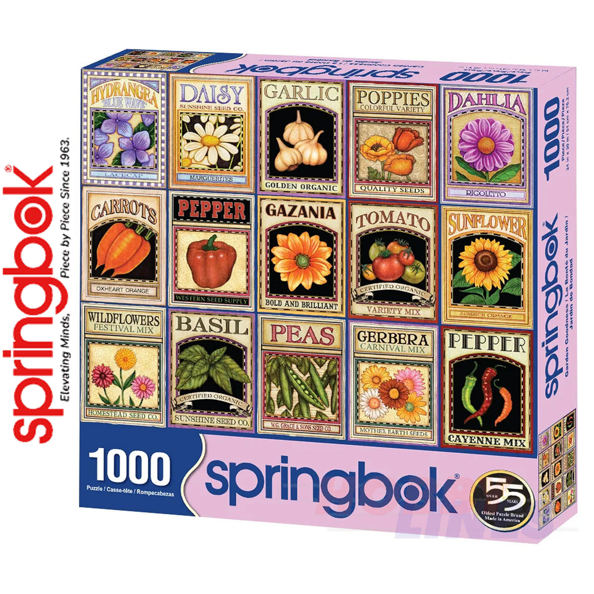 GARDEN GOODNESS 1000 piece SPRINGBOK Jigsaw Puzzle Random Cut Super Deluxe