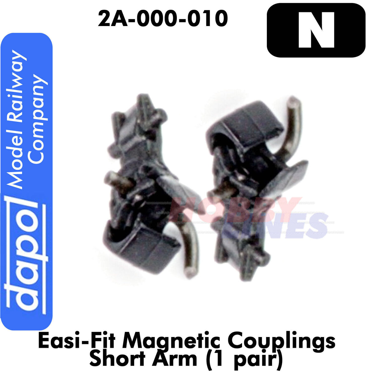 Easi-Fit magnetic couplings 5.6mm Short Arm N Gauge 1 pair Dapol 2A-000-010