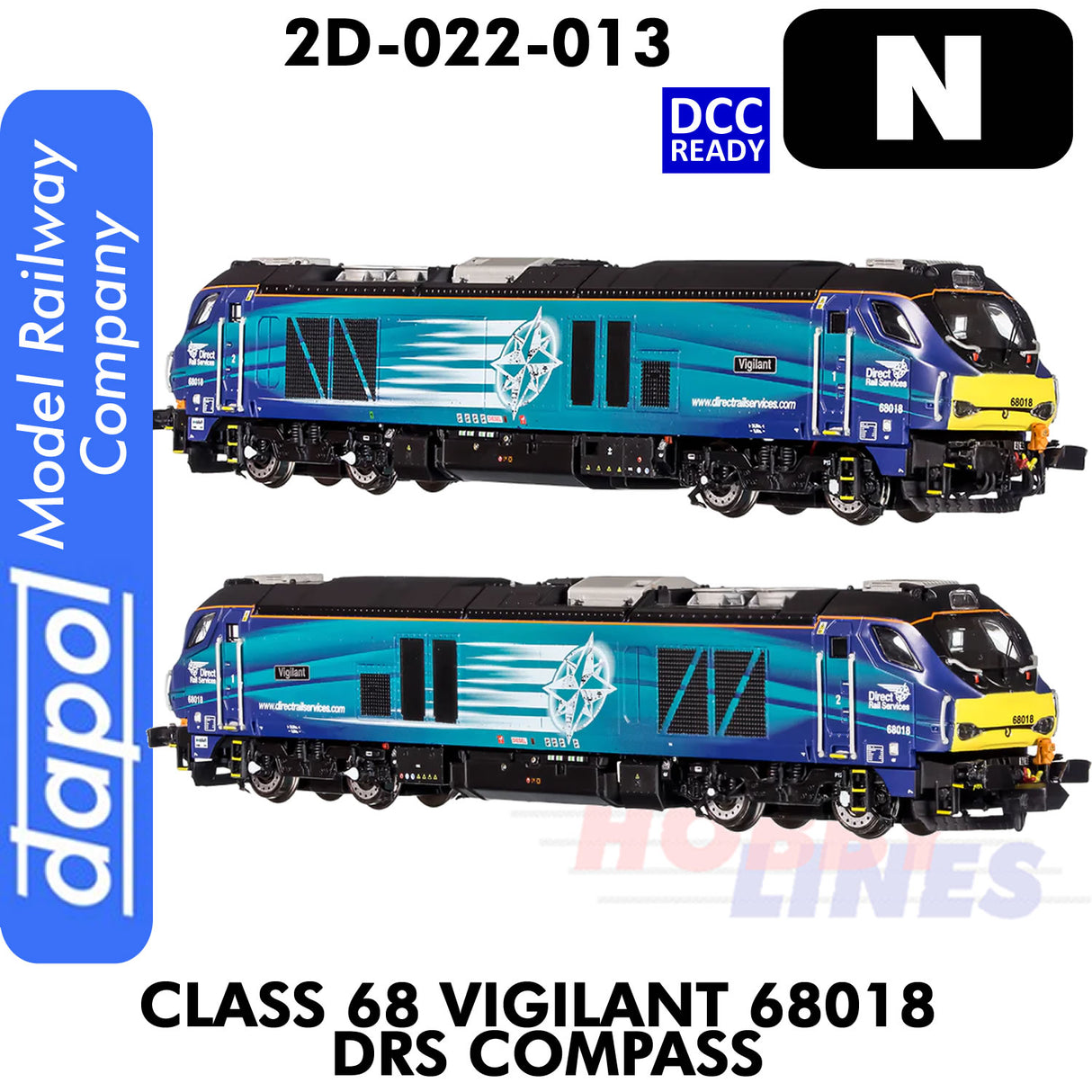 Class 68 Vigilant 68018 DRS Compass - DCC ready  | Dapol | 2D-022-013
