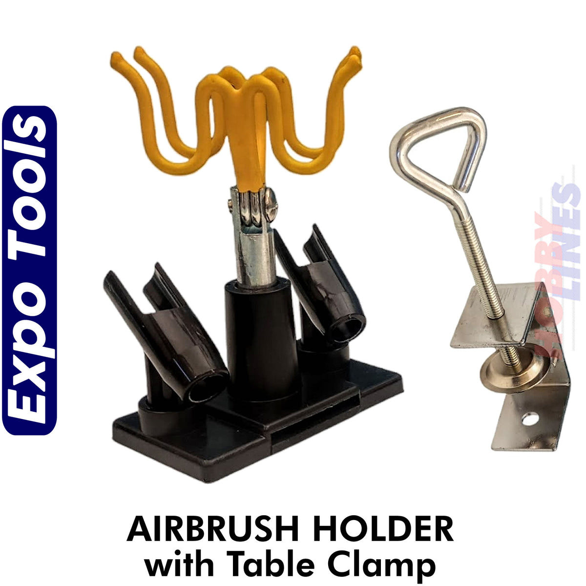 AIRBRUSH HOLDER & clamp Holds up to 4 airbrushes Expo Tools BA099