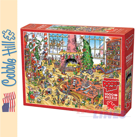 DoodleTown: Elves at Work Cobble Hill 1000pc jigsaw puzzle 44507