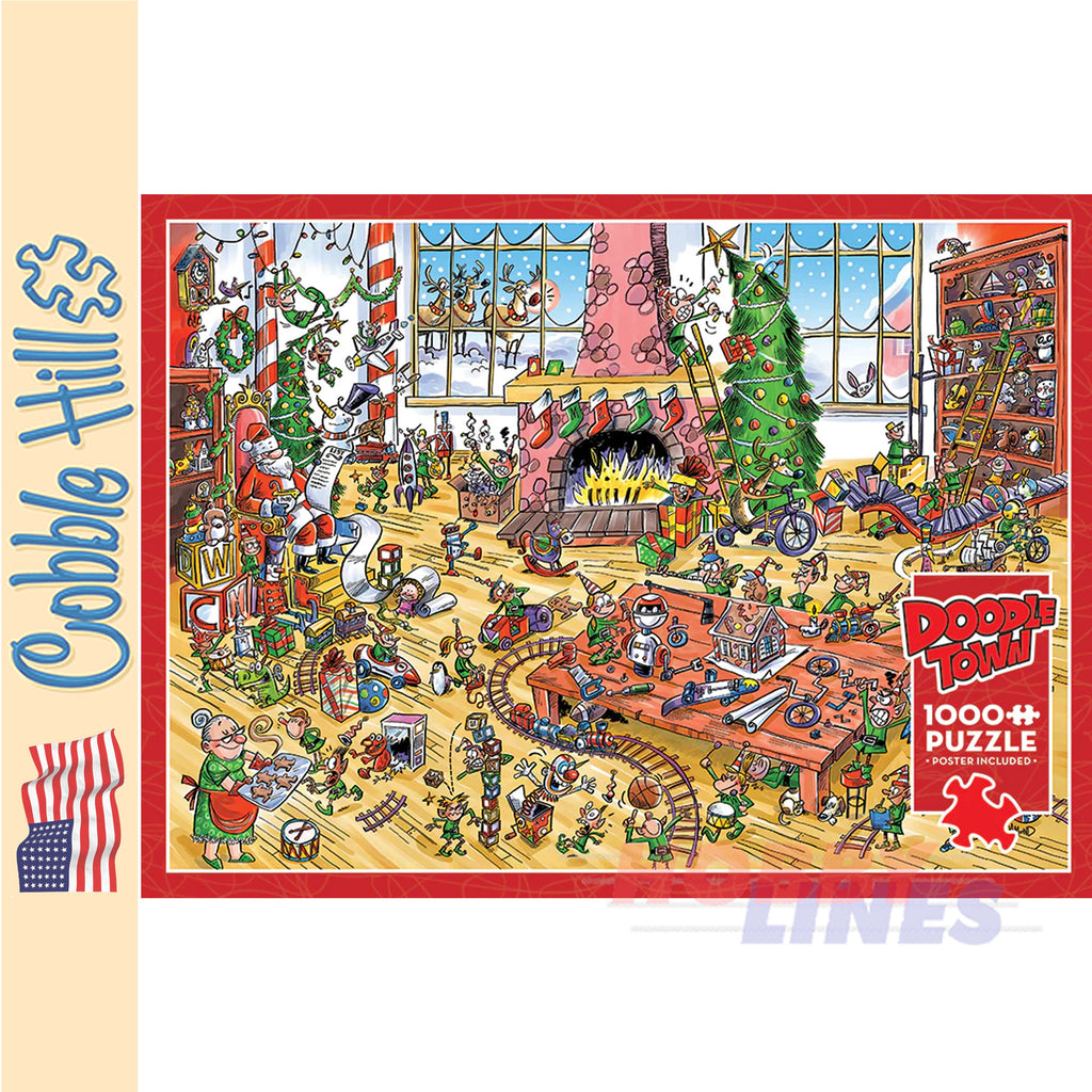 DoodleTown: Elves at Work Cobble Hill 1000pc jigsaw puzzle 44507