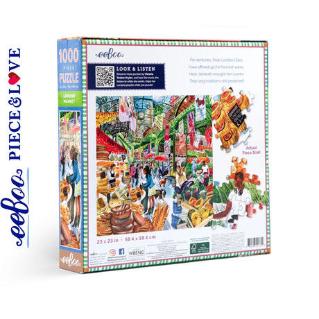 eeBoo LONDON MARKET 1000 pc Square Jigsaw Puzzle Super Deluxe PZTLNM