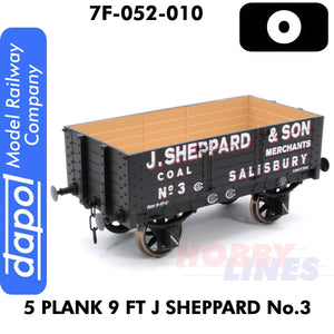 5 Plank 9 Ft J Sheppard No3 1:43 O gauge Dapol 7F-052-010